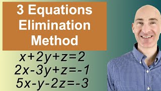 Solving Systems of 3 Equations Elimination [upl. by Animas]