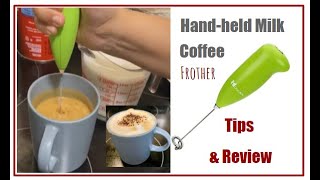 How To Froth Milk for Cappuccinos amp Lattes using handheld Frother wand  Coffee with milk Frother [upl. by Icyaj]